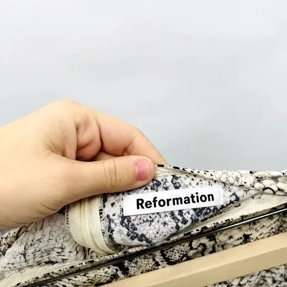 Reformation Margot Snake Print Crepe Mini Skirt - Picture 6 of 7